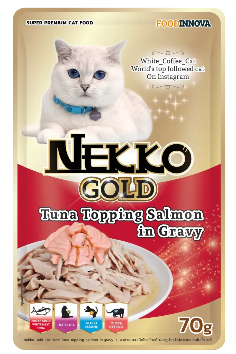 Nekko Gold Tuna Topping Salmon (Gravy) 70g