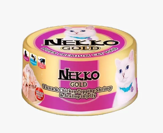 Nekko Gold Tuna topping Chicken, Shrimp and Scallop Jelly (Can) 85g