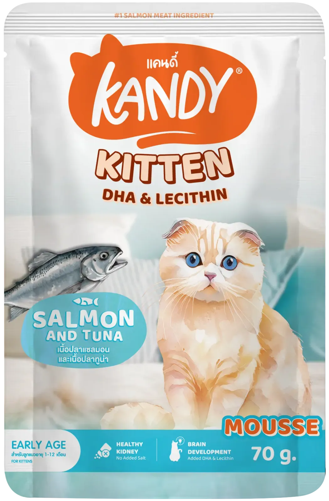 Kandy Salmon and Tuna Mousse DHA & LECITHIN (Wet) 70g